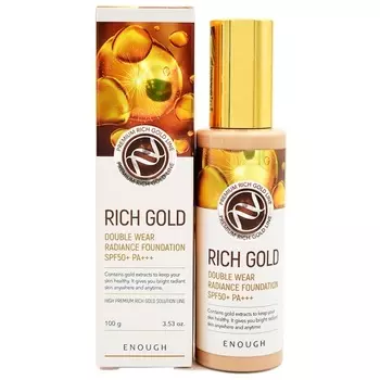 Enough Тональный крем с частичками золота Rich Gold Double Wear Radiance Foundation SPF50+ PA+++, 100 г (Enough, )