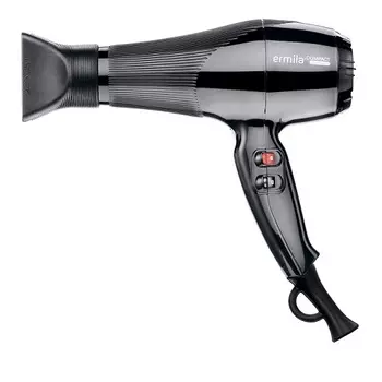 Ermila Фен черный, 2000 Вт, ионизация, 2 насадки 1 шт (Ermila, Фены)