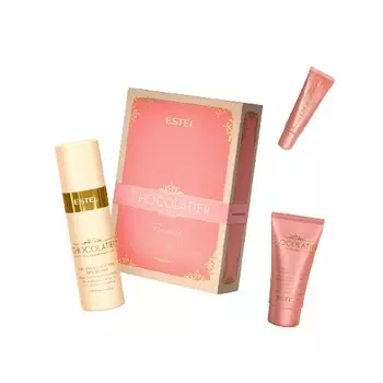 Estel Набор Chocolatier Favorites "Мерцающий спрей для волос 100 мл + Бальзам для губ 10 мл + Крем для рук 50 мл" (Estel, Otium)