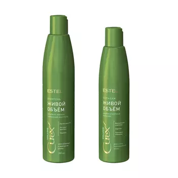 Estel Набор "Живой объём" для склонных к жирности волос: шампунь 300 мл + бальзам 250 мл (Estel, Curex)