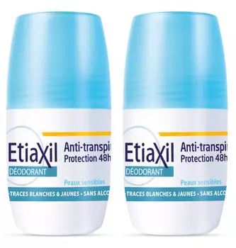 ETIAXIL Набор роликовых дезодорантов для чувствительной кожи, 2 х 50 мл (ETIAXIL, Среднее потоотделение)