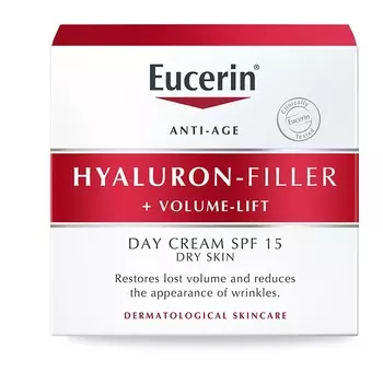 Eucerin Крем для дневного ухода за сухой кожей SPF 15, 50 мл (Eucerin, Hyaluron-Filler + Volume-Lift)