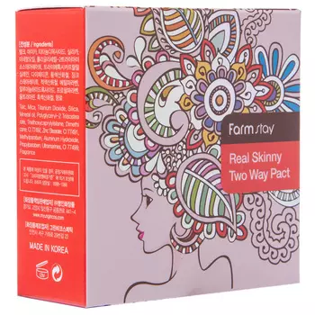 Farmstay Компактная пудра двойного действия тон №21 Светлый Беж, со сменным блоком, 13 гр. + 13 гр (Farmstay, Для макияжа)