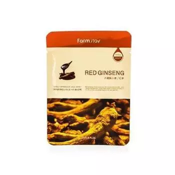 Farmstay Тканевая маска с экстрактом корня красного женьшеня, 23 мл (Farmstay)