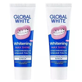 Global White Набор Зубная паста Whitening Max Shine "Отбеливающая" 30 мл*2 штуки (Global White, Подготовка эмали)