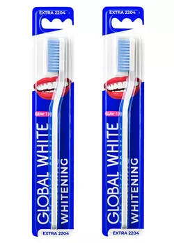 Global White Набор Зубная щётка Extra Whitening Экстра Отбеливающая 1 шт.*2 штуки (Global White, Подготовка эмали)
