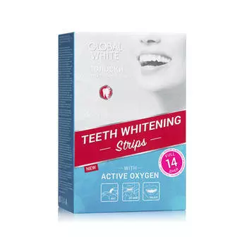 Global white Отбеливающие полоски для зубов "Активный кислород" 14 дней (Global white, Отбеливающие системы)