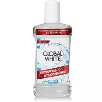 Global white Отбеливающий ополаскиватель с перборатом 300 мл (Global white, Ополаскиватели)