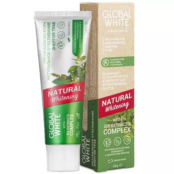 Global White Отбеливающая зубная паста Natural Whitening, 100 г (Global White, Зубные пасты)