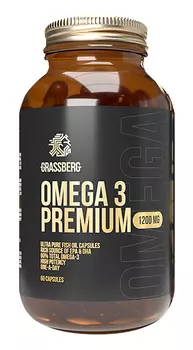 Grassberg Биологически активная добавка к пище Omega 3 Premium 60% 1200 мг, 90 капсул (Grassberg, )