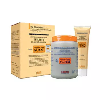 Guam Fanghi d'Alga Маска антицеллюлитная 1000 г + Гель-лифтинг укрепляющий 250 мл (Guam, Fanghi d'Alga)