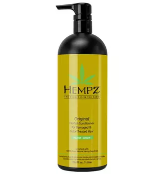 Hempz Растительный кондиционер для поврежденных окрашенных волос Original Herbal Conditioner For Damaged and Color Treated Hair, 1000 мл (Hempz, Оригинальная коллекция)