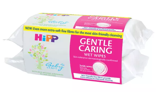 HIPP Детские влажные салфетки для нежного ухода Babysanft, 2 x 56 шт (HIPP, Уход за кожей)