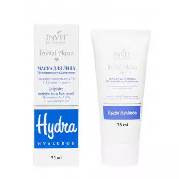 Invit Маска для лица "Интенсивное увлажнение" гиалуроновая кислота 3% + альгинат натрия, 75 мл (Invit, Invitel Aqua)
