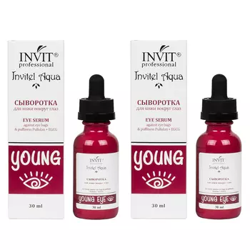 Invit Набор Сыворотка для кожи вокруг глаз Eye Serum against eye bags &amp; puffiness Pullulan + EGCG, 2 х 30 мл (Invit, Invitel Aqua)