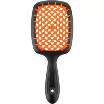Janeke Щетка Superbrush с закругленными зубчиками черно-оранжевая, 20,3 х 8,5 х 3,1 см (Janeke, Щетки)