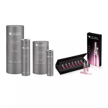 Janssen Cosmetics Anti-Age набор "Восстановление": крем ночной 50 мл + крем для век 15 мл + эликсир 2 мл х 7 шт (Janssen Cosmetics, Platinum Care)