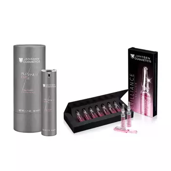 Janssen Cosmetics Набор "Упругость и сияние кожи": крем 50 мл + эликсир 2 мл х 7 шт (Janssen Cosmetics, Platinum Care)