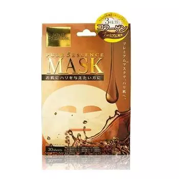 Japan Gals Маска для лица c тремя видами коллагена "Essence Premium", 30 шт (Japan Gals, Pure5)