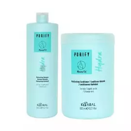 Kaaral Набор для увлажнения сухих волос: шампунь, 1000 мл + кондиционер, 1000 мл, 1 шт (Kaaral, Purify)