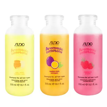 Kapous Professional Набор шампуней для всех типов волос («Малина» 350 мл + «Молоко и мёд» 350 мл + «Маракуйя» 350 мл) (Kapous Professional, Kapous Studio)