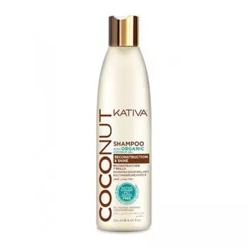 Kativa Восстанавливающий шампунь с органическим кокосовым маслом для поврежденных волос 250 мл (Kativa, Coconut)