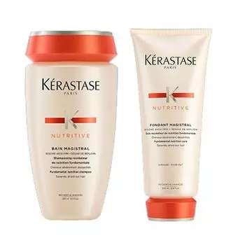 Kerastase Комплект Нутритив Шампунь-Ванна Мажистраль, 250мл+Молочко Мажистраль, 200мл (Kerastase, Nutritive)