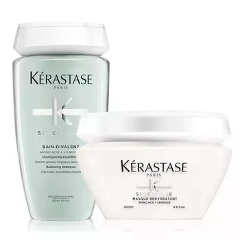 Kerastase Набор для жирных и обезвоженных волос: шампунь 250 мл + гель-маска 200 мл (Kerastase, Specifique)