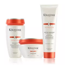 Kerastase Набор Nutritive:Шампунь-Ванна Сатин №2, 250 мл + Маска Masquintense 200 мл + Несмываемый Термо-уход Нектар Термик 150 мл (Kerastase, Nutritive)