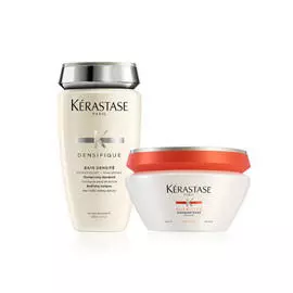 Kerastase Набор "Плотность и питание": Денсифик Шампунь-Ванна для уплотнения волос 250 мл + Маска Интенс 200 мл (Kerastase, Densifique)