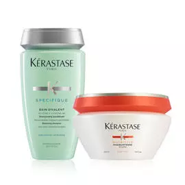 Kerastase Набор "Противоположности притягиваются": Шампунь-Ванна "Divalent" 250 мл + Маска Интенс 200 мл (Kerastase, Specifique)