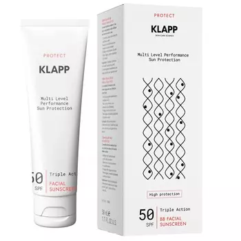 Klapp Солнцезащитный BB крем Facial Sunscreen SPF 50, 50 мл (Klapp, Multi Level Performance)
