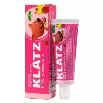 Klatz Детская зубная паста "Клубника-банан" без фтора, 40 мл (Klatz, Ми-ми-мишки)