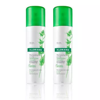 Klorane Набор Сухой шампунь с экстрактом крапивы 2 шт. х 150 мл (Klorane, Oily Prone Hair)
