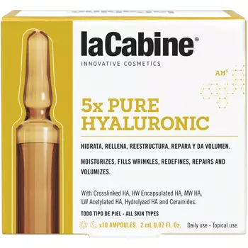 La Cabine Комплекс из 5 видов гиалуроновой кислоты в ампулах 5xpure Hyaluronic Ampoules, 10 ампул*2 мл (La Cabine, Сыворотки для лица)