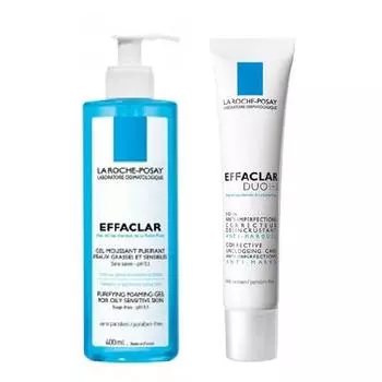 La Roche-Posay Комплект Эфаклар Очищающий гель, 400мл+Корректирующий крем-гель для проблемной кожи, 40мл (La Roche-Posay, Effaclar)