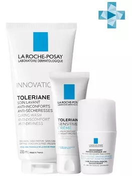 La Roche-Posay Набор для ежедневного применения (гель-уход 200 мл, крем 40 мл, дезодорант 50 мл) (La Roche-Posay, Toleriane)