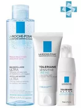 La Roche-Posay Набор Легкий крем Sensitive 40 мл + Ultra Eyes 20 мл + Micellar water 200 мл (La Roche-Posay, Toleriane)