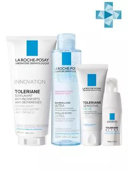 La Roche-Posay Набор насыщенный крем 40 мл + крем для глаз 20 мл + очищающий гель 200 мл + мицеллярная вода для чувствительной кожи, 200 мл (La Roche-Posay, Toleriane)
