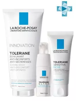 La Roche-Posay Набор Крем Sensitive Riche 40 мл + Ultra Eyes 20 мл + Toleriane gel 200 мл (La Roche-Posay, Toleriane)