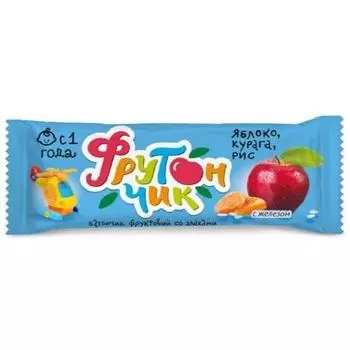 Леовит Батончик фруктовый со злаками Яблоко, курага, рис. Упаковка 20 г (Леовит, Фрутончик)