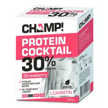 Леовит Коктейль "Champ" протеиновый клубничный 200 г (Леовит, Champ)