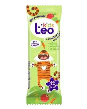 Леовит Батончик фруктовый "Фрутончик" с пищевыми волокнами, 20 г (Леовит, Leo Kids)