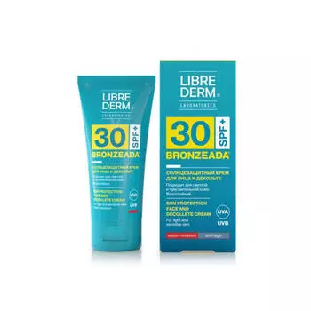Librederm Крем для лица и зоны декольте солнцезащитный SPF30 50 мл (Librederm, Bronzeada)