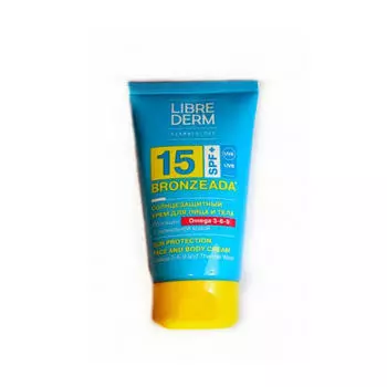 Librederm Солнцезащитный крем SPF15 с Омега 3-6-9 и термальной водой 150 мл (Librederm, Bronzeada)