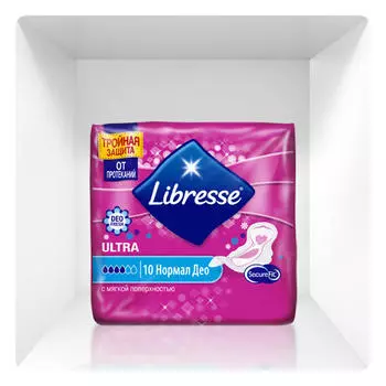 Libresse Прокладки Ultra Normal Deo с мягкой поверхностью 10 штук (Libresse, Ultra)