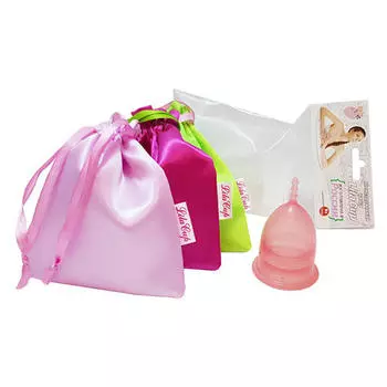 LilaCup Чаша менструальная "Практик" в атласном мешочке, красная L (LilaCup, Практик в мешочке)