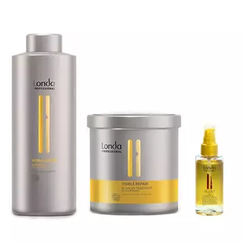 Londa Professional Набор "Восстановление волос": шампунь 1000 мл + маска 750 мл + масло 100 мл (Londa Professional, Visible Repair)