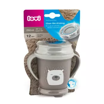 Lovi Поильник Lovi 360°, 250 мл, 12м+, Buddy Bear (Lovi, Детская посуда)
