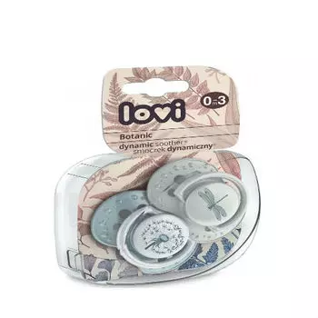 Lovi Пустышка Lovi динамическая силикон Botanic для мальчика 0-3 мес 2 шт (Lovi, Пустышки)